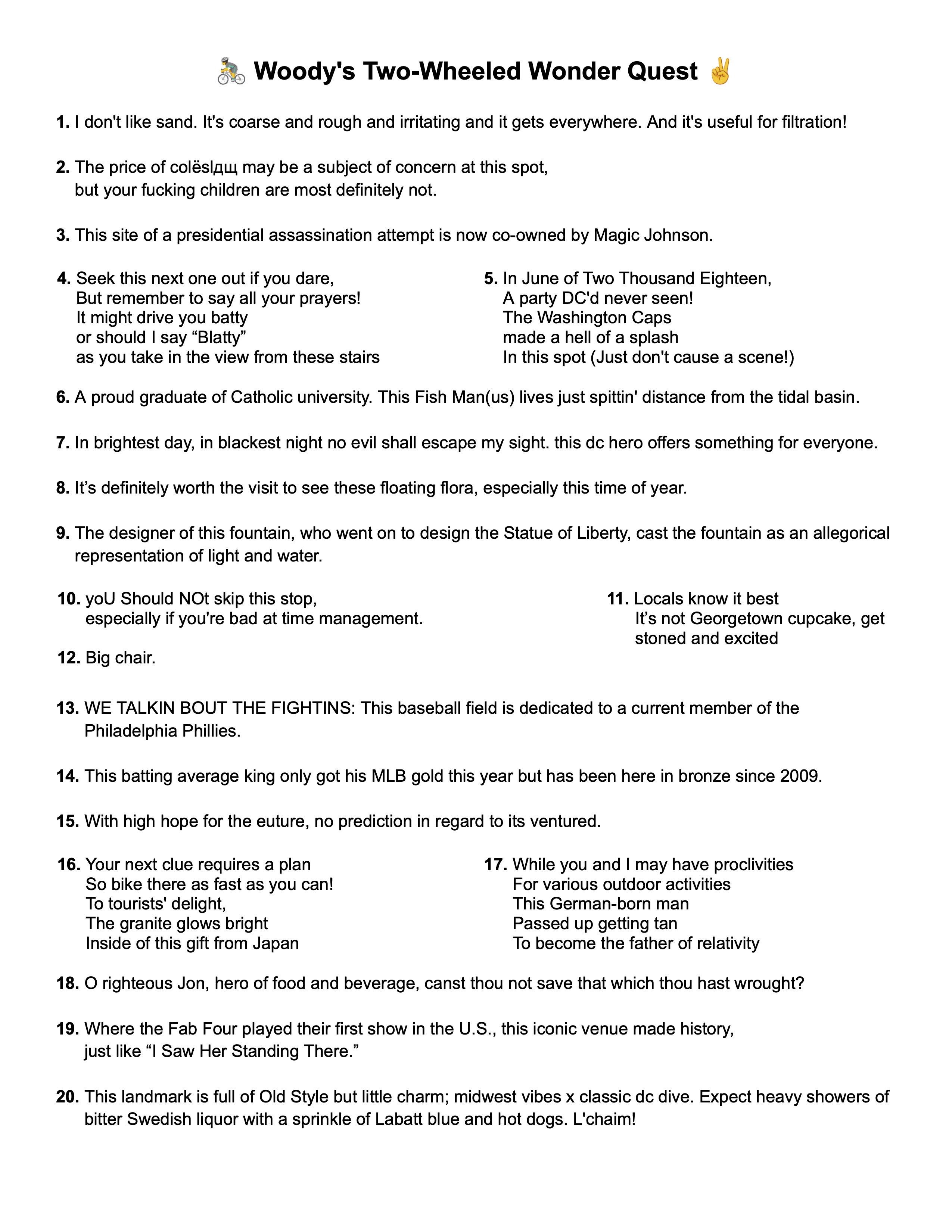 2024 clue sheet